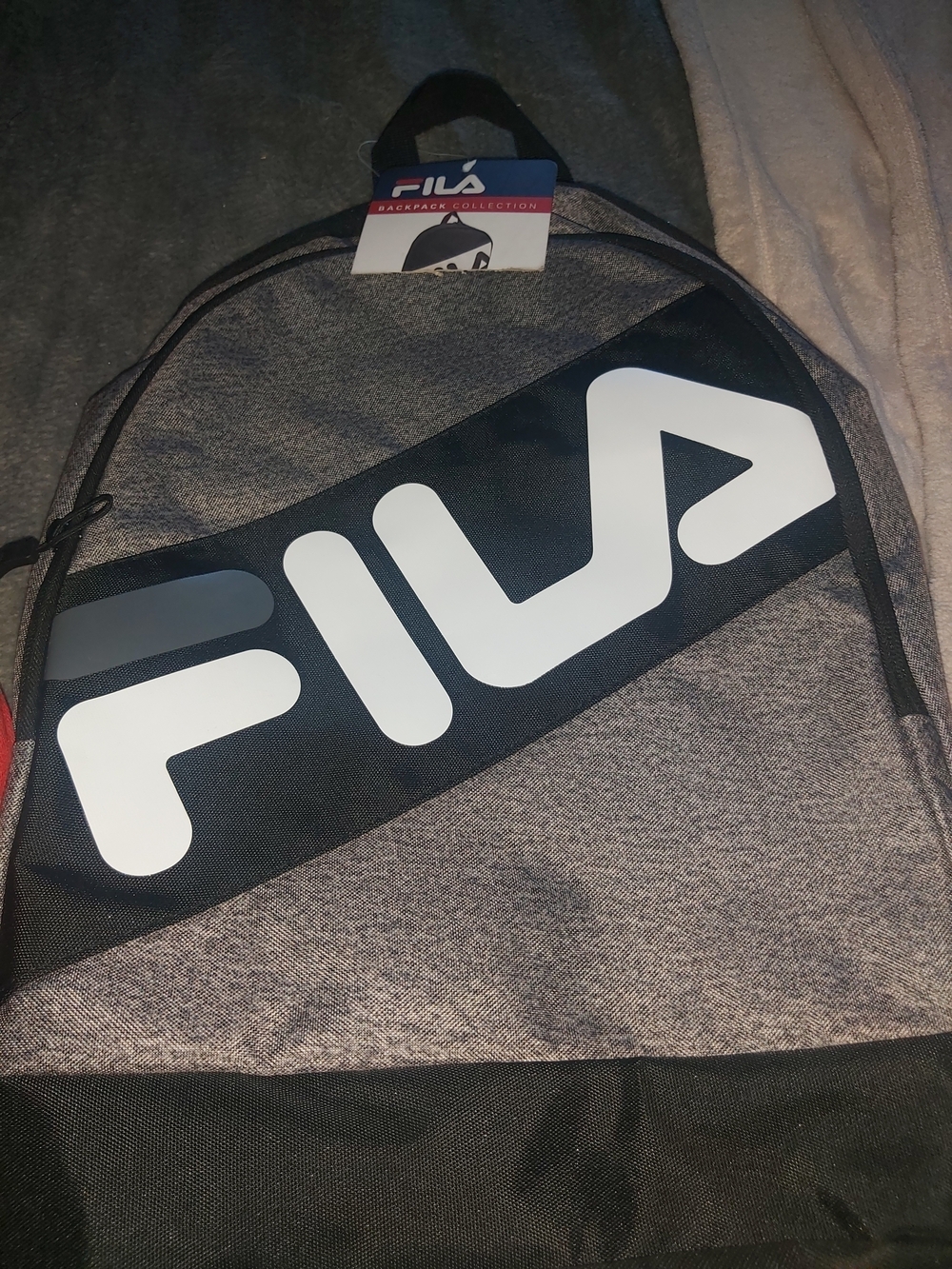 Fila Gray, Black and White Men's Backpack with Bold Logo